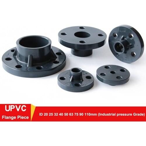 1pcs Dark Grey ID 20 25 32 40 50 63 75 90 110mm UPVC Flange Piece Solvent Weld PVC Pipe Fittings Plumbing Accessories