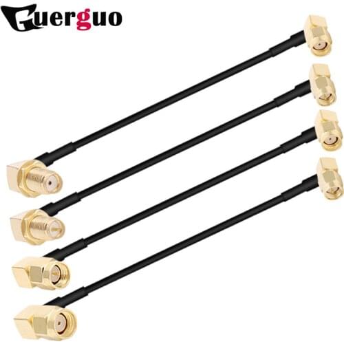 RG174 Cable SMA Male to SMA Female Right Angle Nut Bulkhead Extension Coax Jumper Pigtail WIFI Router Antenna RF Coaxial Cable