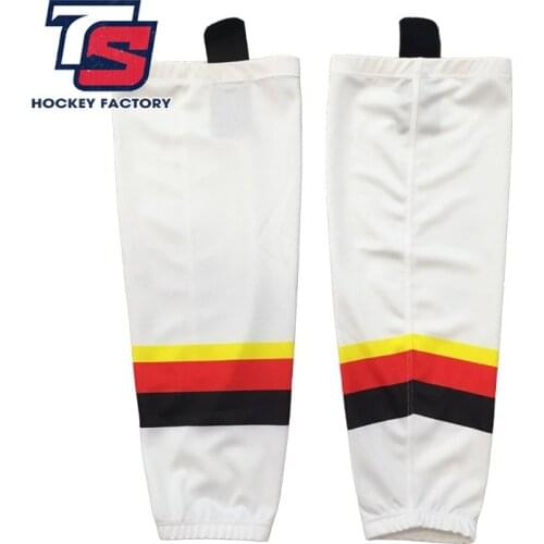 Cool hockey free shipping 100% Polyester Breathable white Ice Hockey Socks Cheap Shin Guards W036 high quality men women sport
