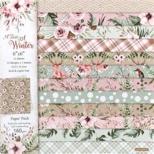 KSCRAFT 12pc A Taste of Winter Scrapbooking Pads Paper Origami Art Background Paper Card Making DIY Scrapbook Paper Craft