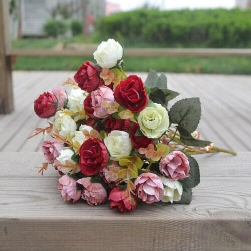 Hot 1PC Korean style bride hand holding flower bouquet simulation Rose decoration flower pictures photography props DIY decor