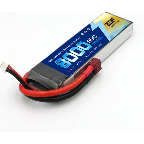 ZDF Lipo Battery 2S 7.4V 8000mah 50C Li-Poly Bateria AKKU TRX for RC Helicopter Airplane rc cars