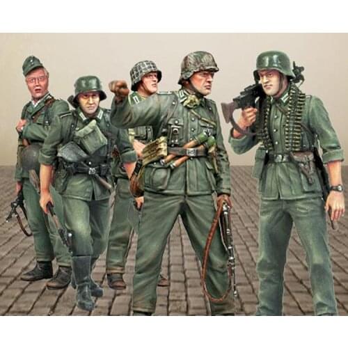 1/35 Scale Unpainted Resin Figure Combat squad 5 figures collection figure
