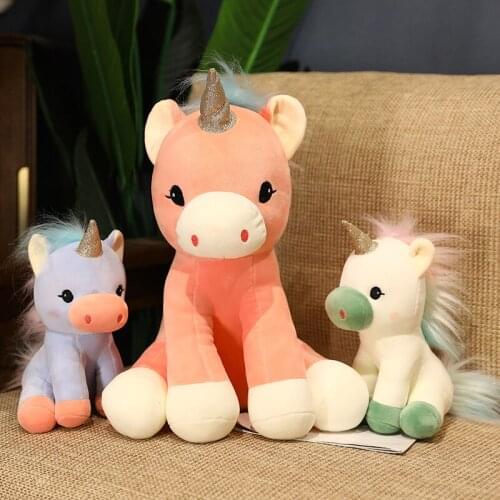 28/38/45cm Lovely Unicorn Horse Plush Toys Fantastic Pillow Stuffed Soft Kawaii Unicorn for Baby Girls Birthday Appease Gift