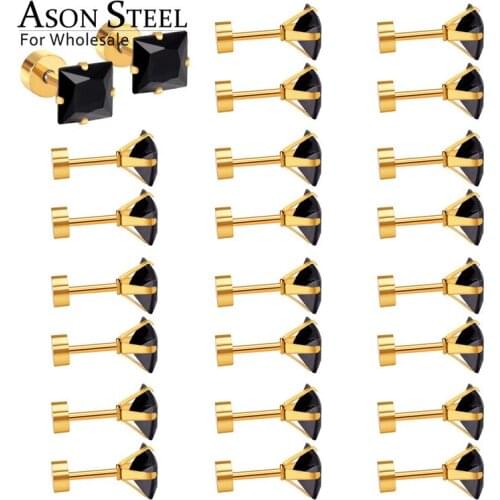 ASONSTEEL Fashion Delicate Earrings 316L Stainless Steel Earrings Silver Color Stud Earrings For Cool Girl