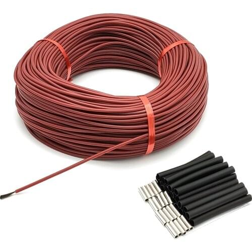 Φ3mm 12K 33Ω Carbon Fibre Heating Wire 200℃ High Temperature Far Infrared Silicon Rubber Warm Floor Heating Cable