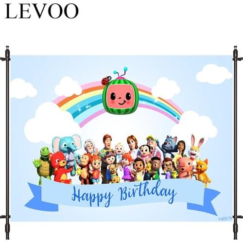 LEVOO New Photo Backdrop Watermelon Family Cloud Birthday Party Background Nature Photocall Photo Studio Shoot Prop