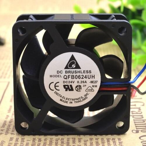 New original 6025 24V 0.26A three-line gale volume double ball cooling fan 6CM QFR0624UH