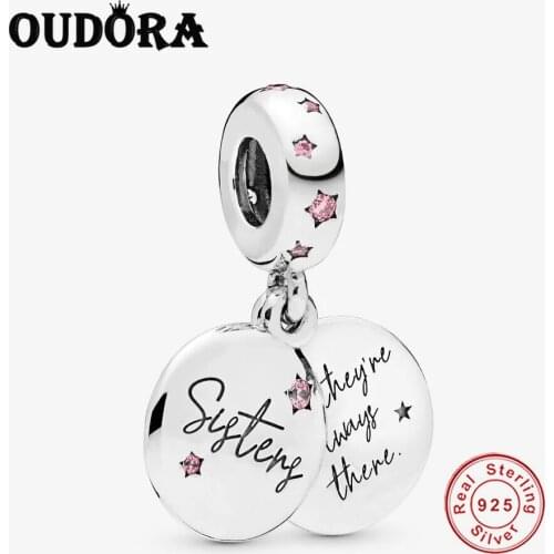 Fit Original Pandora Charms Silver 925 Bracelet Pendant Forever Sisters Dangle Charm Women Fashion Jewelry Berloque Gifts