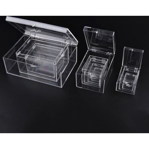 9 Sizes Transparent Small Square Clear Plastic Storage Boxes For Mini Jewelry/Beads/Crafts Case Container Display Packaging Box