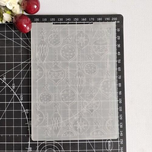 AZSG Christmas Balls Embossing Folder Design For DIY Paper Cutting Dies Scrapbooking Card Making Plastic Plate Size 10.5*14.5cm