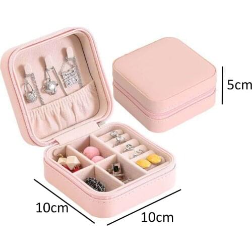 New Portable Single-layer Zipper Jewelry Storage Small Jewelry Box Simple Creative Earrings Earrings Ring Jewelry Storage Box