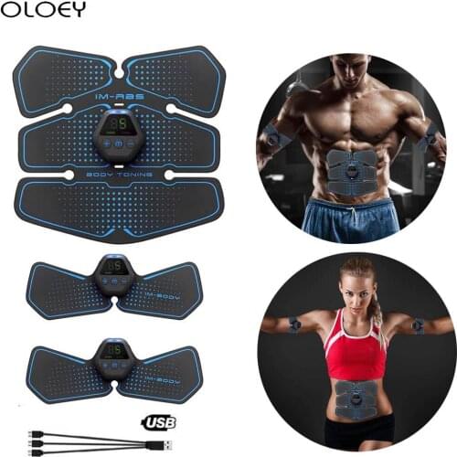 Smart EMS Abdominal Muscle Stimulator Toner Rechargeable Abdominal Vibrating Belt Hip Trainer Massage Electrostimulation Fitness