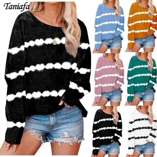 Женские полосатые футболки TANIAFA China At AliExpress