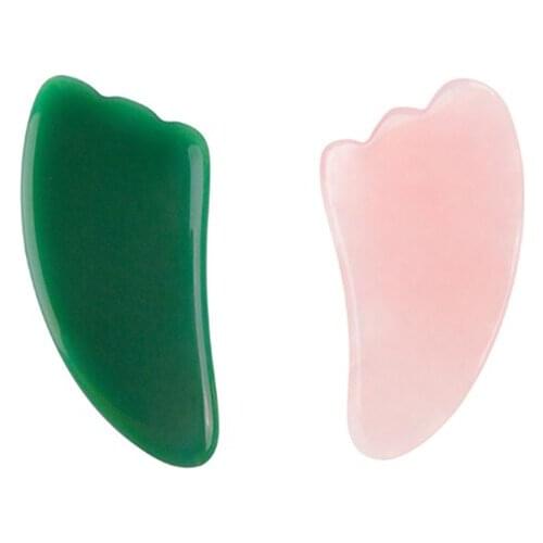 For Face Neck Back Body Natural Jade Gua sha Stone Board Massage Rose Quartz Guasha Plate Jade Face Massager Scrapers Tools 1x