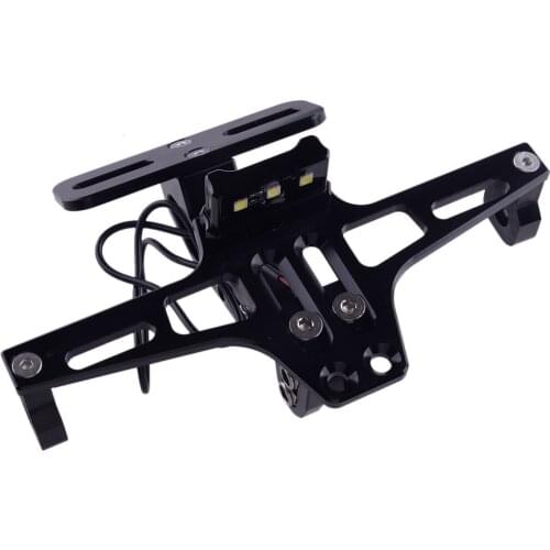 Universal Motorcycle License Plate Holder Rear Tail Tidy Fender Frame Eliminator Number Bracket Adjustable Angle Aluminum Alloy