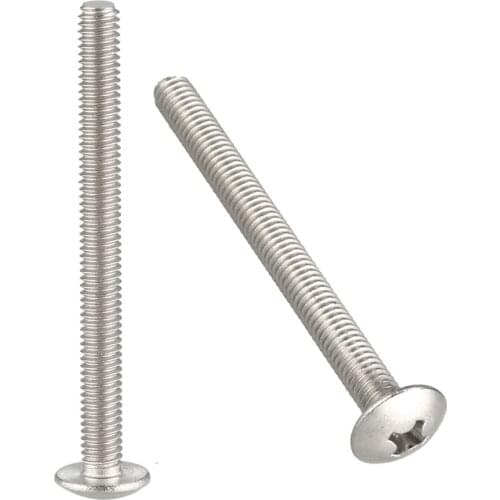 Uxcell Machine Screws, M4x45mm Phillips Truss Head Screw, 304 Stainless Steel, Fasteners Bolts 10Pcs