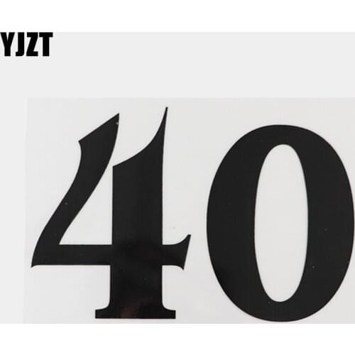 YJZT 14.3CM*13.6CM Funny 40 Rugby Numbers Decals Car Sticker Vinyl 13D-0474