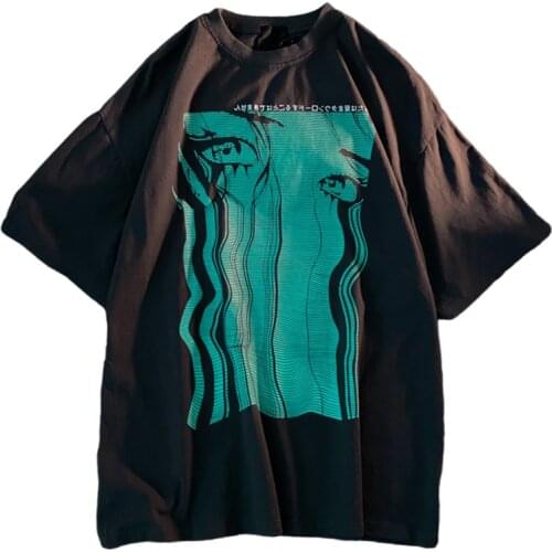 Dark Japanese Anime Short Sleeve Women T Shirt Female Summer Loose Fried Street Oversize Retro Student Half Sleeve Top Fashion