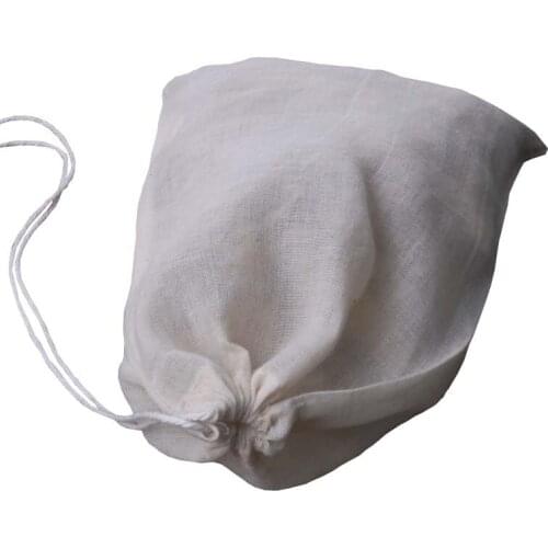 10pcs/lot 10x15cm 60 density hand made cotton drawstring filter bag coffee bag milk bag Tea Powder Storage bags