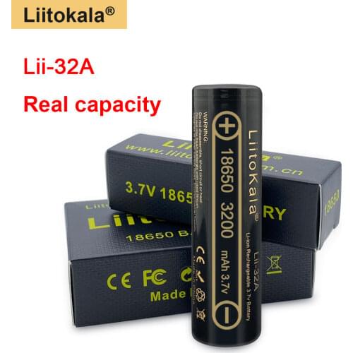 100% Original high quality Liitokala 18650 battery 3.7V 3200mAh 18650 rechargeable batteries for flashlight