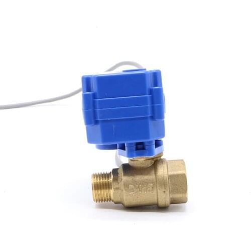 2 way electric ball valve Brass DN15 M x F G1/2 MINI Motor valve DC9-24V CR01 / 02