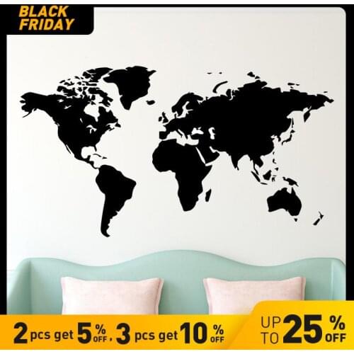 Large 106cmX58 Wall Sticker Decal World Map for House Living Room Decoration Stickers Bedroom Decor Wallstickers Wallpaper Mural