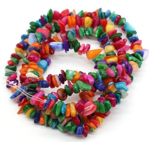 Natural Shell Gravel Beaded Length 40cm Irregular Color Mixing Beads for Jewelry Making DIY Bracelets Necklace Accessories 5-8mm