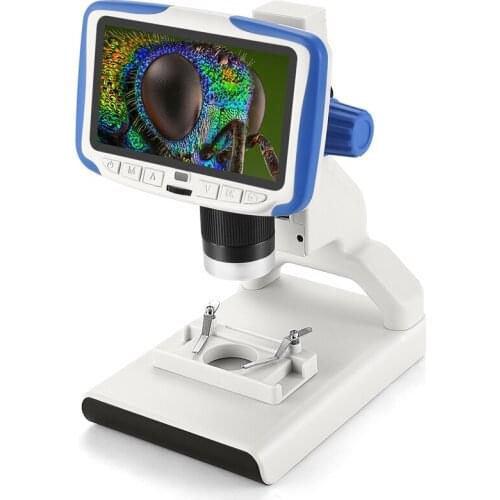 200X Digital Microscope with 5'' HD Display Screen Video Microscope Students' Electron Microscope Science Toy for Children