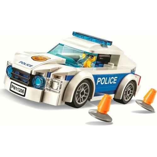 City Patrol Police Motorcycle Car Pursuit Prisoners Model Building Blocks Enlighten Action Toys For Children