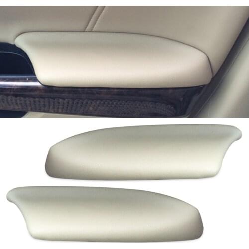 DWCX 1pair Beige Front Door Panels Armrest Skin Covers Leather for Honda Accord 2008 2009 2010 2011 2012 DIY only fit for Sedan