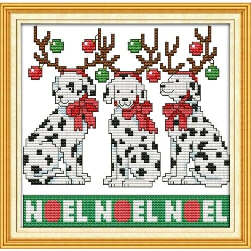 Everlasting Love The Christmas Dogs Ecological Cotton Chinese Cross Stitch Kits Counted Stamped 14 CT 11 CT New Sales Promotion