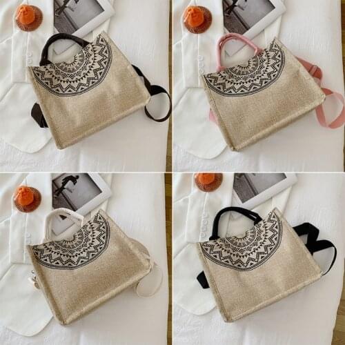 Canvas Handbags Women Fashion Beach Tote Reusable Shopping Bags Shoulder Pouch