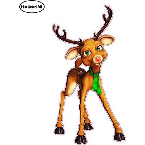 HotMeiNi 13cm x 6.8cm Rudolph the Red Nose Reindeer Decoration Stickers for Laptop Notebook Snowboard Waterproof Car Stickers