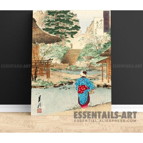 Japanese style True View of Benten Canvas Wall Art Painting Decor Bedroom study Living kid Room Home Decoration Prints