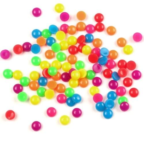 LF 100Pcs Mixed Resin Round 6mm Decoration Craft Flatback Cabochon Embellishments For Scrapbooking Kawaii Cute Diy Accessories