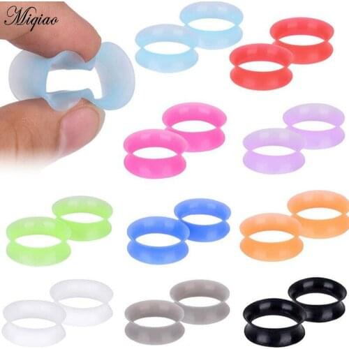 Miqiao 2 Pcs 3mm-30mm Punk Silicone Thin Flare Ear Amplifier Alternative Body Piercing Jewelry