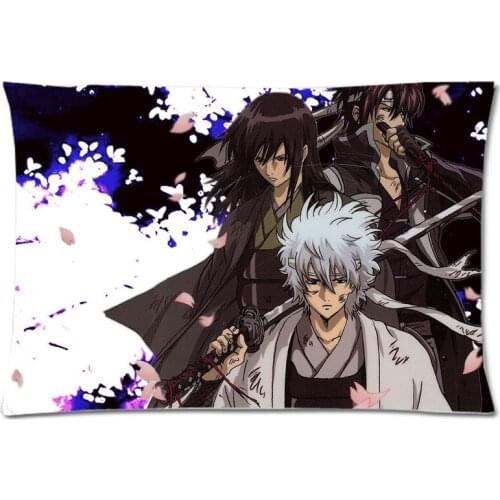 Fashion GINTAMA Printing Pillow Case Soft Polyester Pillow Cover Rectangle Pillowslip(20"x30",Twin Sides)