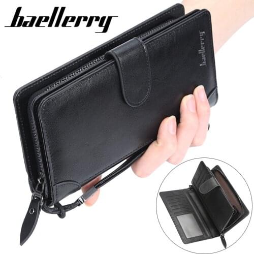 Fashion Mens Wallets Brand Bill clutch Wallet Brown PU Leather Wallet /Purse For Man Bifold Credit Card Photo Male Money Bags