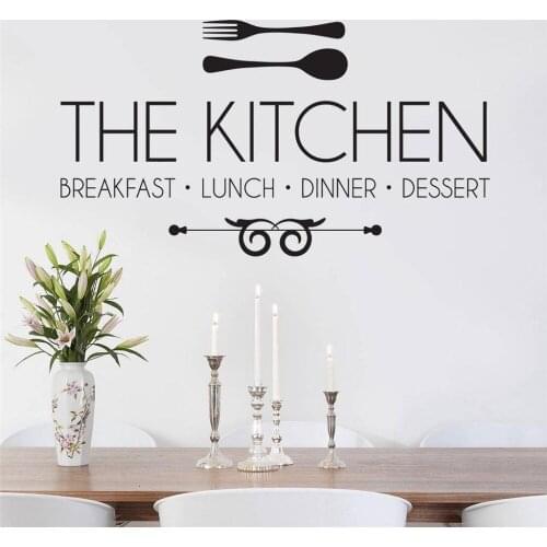 Wall Stickers Room Decor Art Decals Removable Vinyl Wallpaper decoration THE KITCHEN Breakfast Lunch Dinner letter Decal