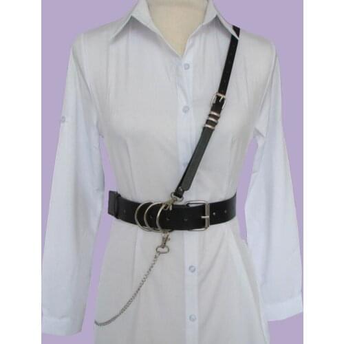 New punk Leather back strap metal chain belts Bra Cage Waist Harness Fashion Bdsm Harness Belt Women Fetish Sexy Nightclub Cloth