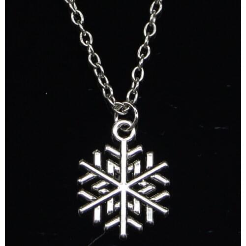 New Fashion Necklace 19x15mm snowflake snow Pendants Short Long Women Men Colar Gift Jewelry Choker