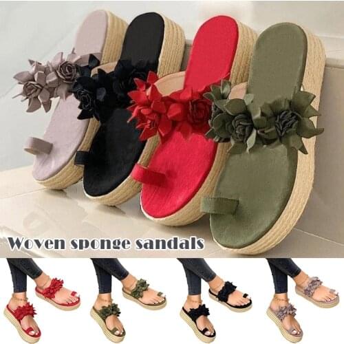 New Arrival Women Casual Flower Platform Sandals Slip-on Daily Beach Travel Sandals Slippers DSA