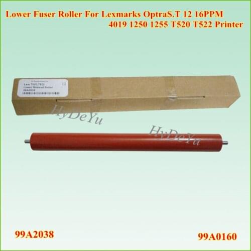 New 99A2038 Compatible Lower Fuser Sleeved Roller 99A0160 for Lexmark T520 T522 OptraS.T,12 16PPM 4019 1250 PRESSURE ROLLER