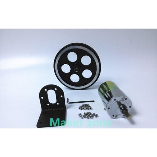 One Set of Car Parts with 12V DC motor,95mm Aluminum alloy Encoder wheel,motor bracket, for remote control smart car DIY