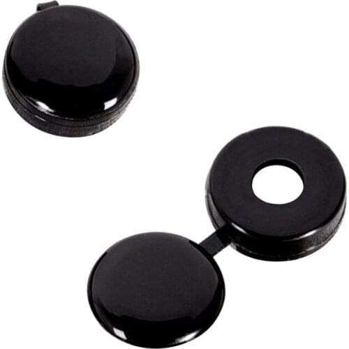 Screw cap cup washer hinged cover black ( pack of 50 )