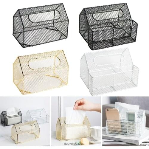 Simple Household Desktop Tissue Box with Storage Basket Removable Paper Holder Napkins Case Home Small Items Organizer Wholesale