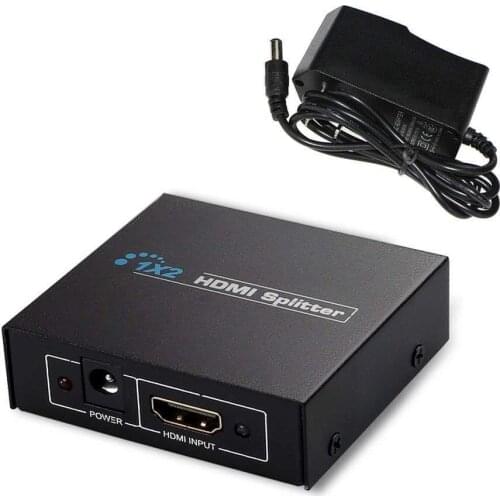 4K HDMI Splitter 1 in 2 Out 1x2 HDMI Splitter 1 to 2 Amplifier for Full HD 1080P with 3D CEC HDCP1.3 for HDTV/DVD/PS3