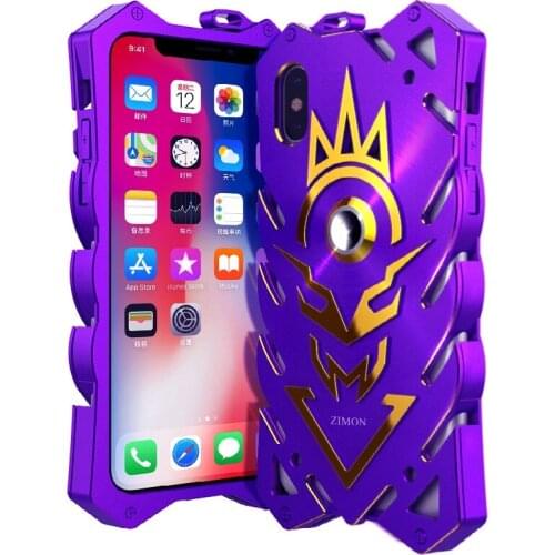 Zimon Luxury Magnetic Kickstand Heavy Duty Aluminum Metal TPU Shockproof Powerful Outdoor Phone Back Cover For iPhone XS X 5.8"