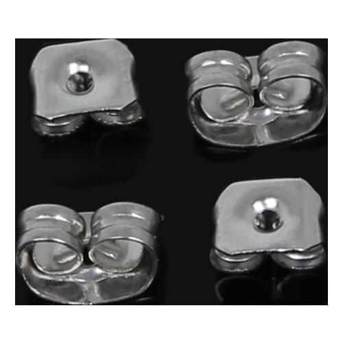 High Quality 200pcs/lot Stainless Steel Earrings Jewelry Metal Ear Earring Back Earring Stopper DIY Jewelry Accessories